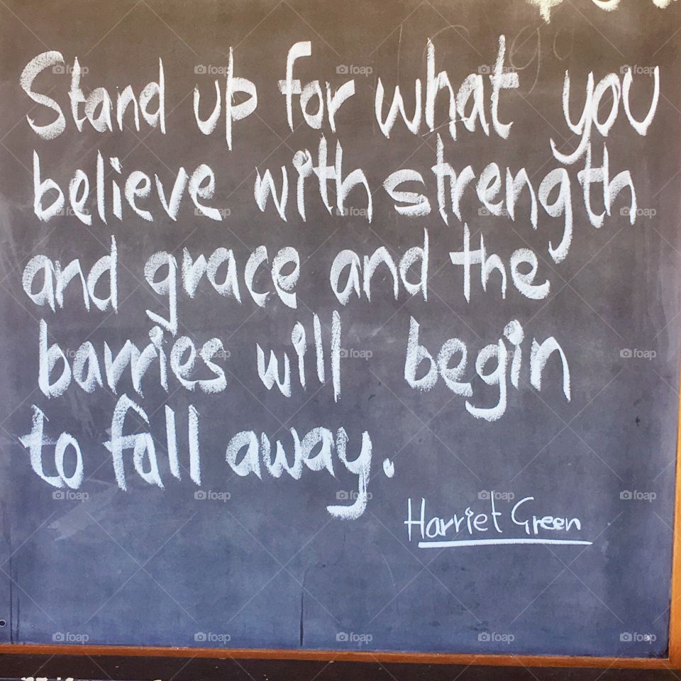 Motivational quote, handwritten on a chalkboard. 