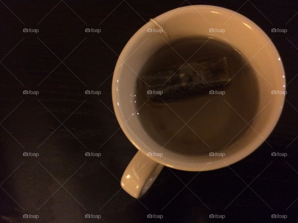 Hot tea cup for comforting alone time 