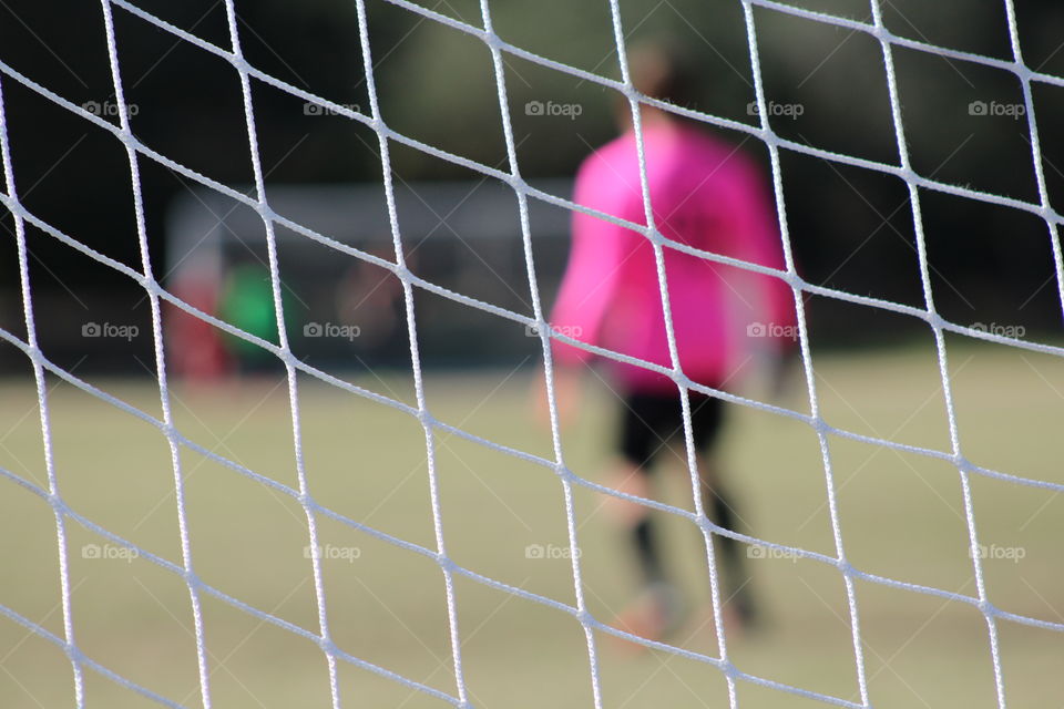 Close-up of soccer net