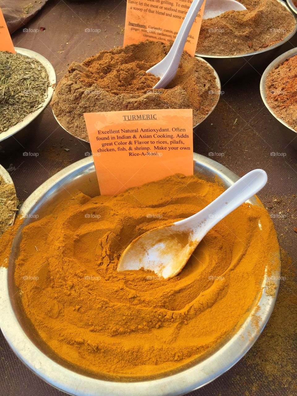 Shopping for spices, turmeric.