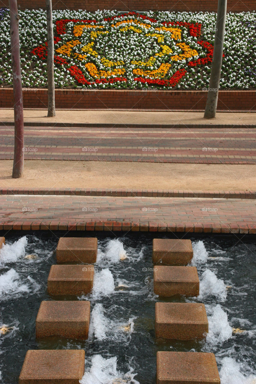 flowers garden water fountain by kshapley