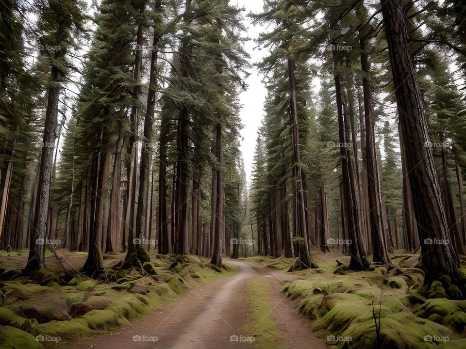 dirt road in a forest