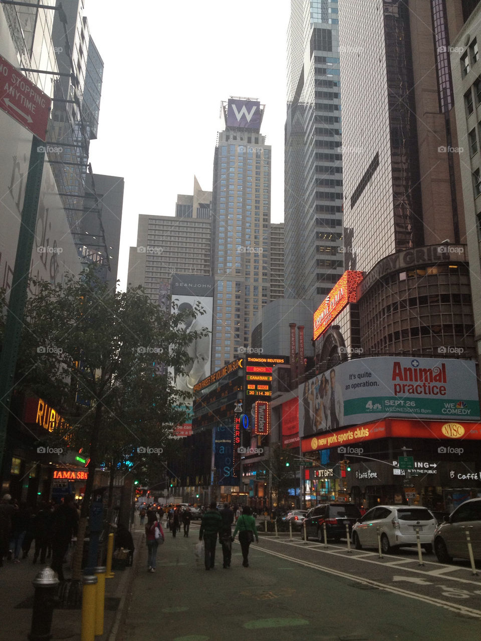 Times Square, right before hurricane Sandy hit