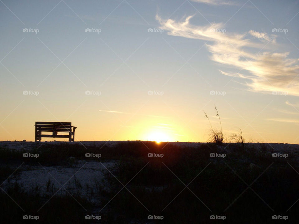 beach sunset sand bench by tnb