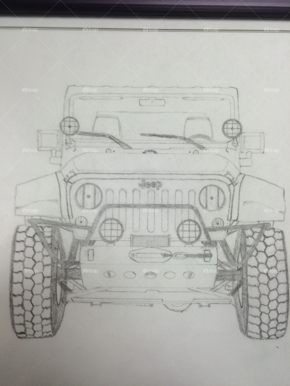 Jeep. Hand drawn jeep 