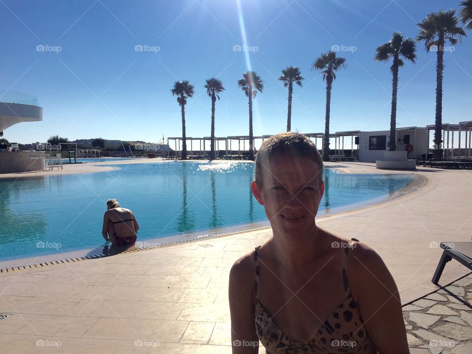 Chilling by the pool 