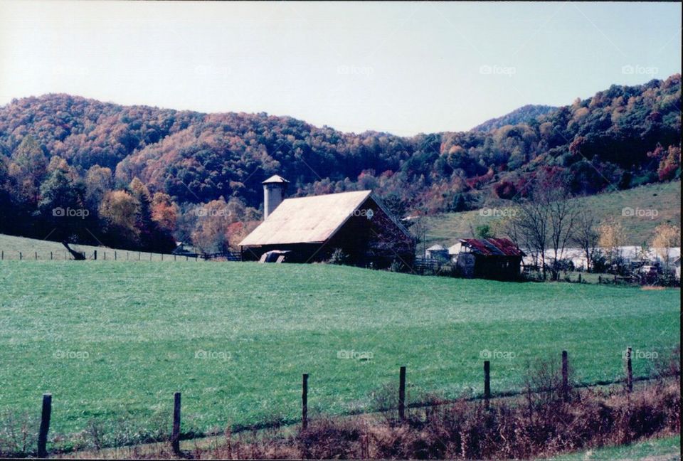 Barn pasture mountains