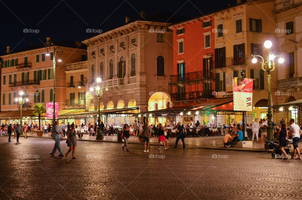 Night in piazza bra in
Verona 