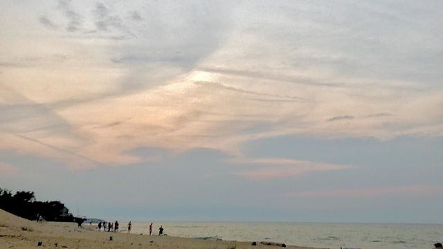 A beautiful looking bird in the clouds 