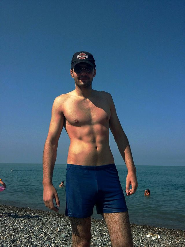A guy on a beach:). It is me after swimming.
