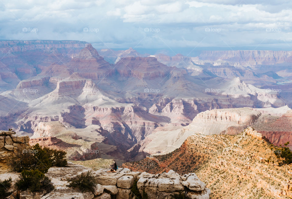 Woman on Ledge at Grand Canyon Southern Rim