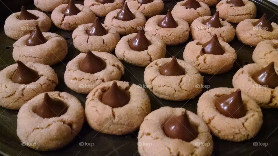 Round Hershey Peanut Butter Kiss Sugar Cookies