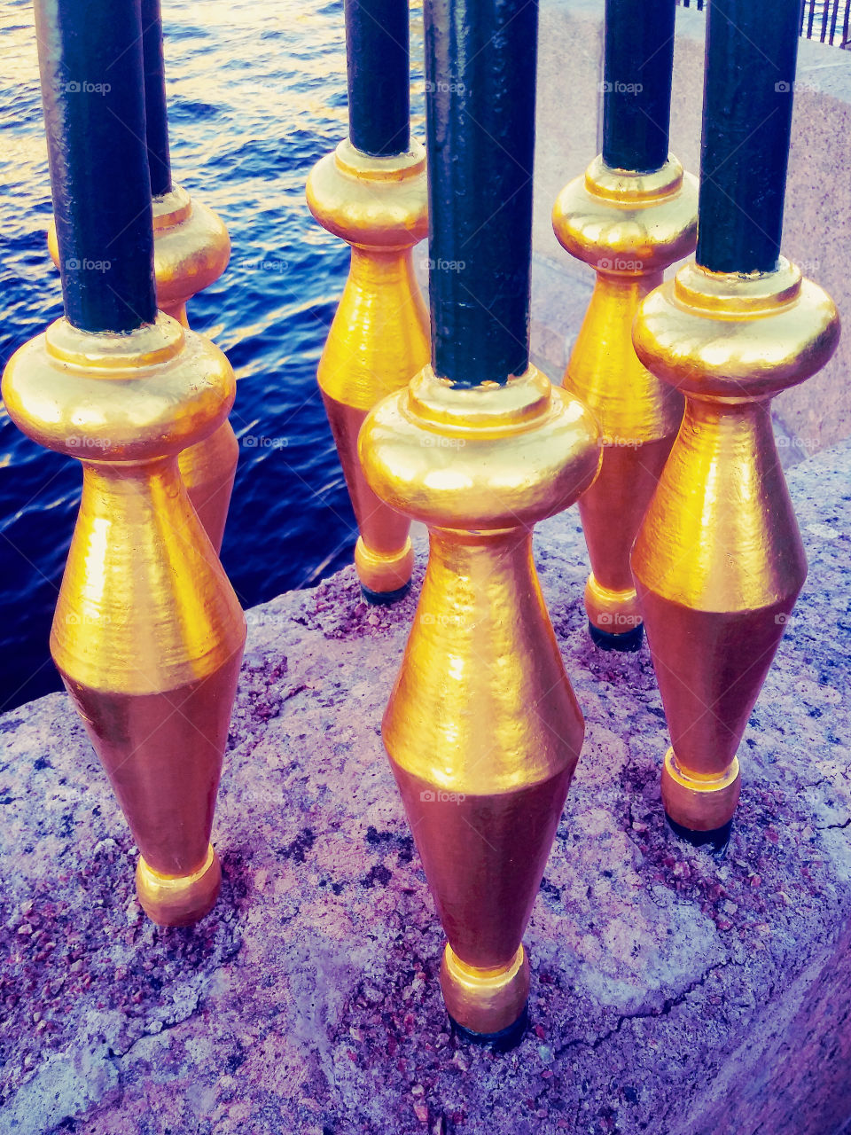 Golden pillars