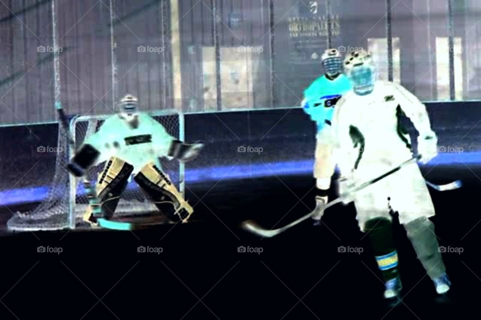 hockey game in a negative