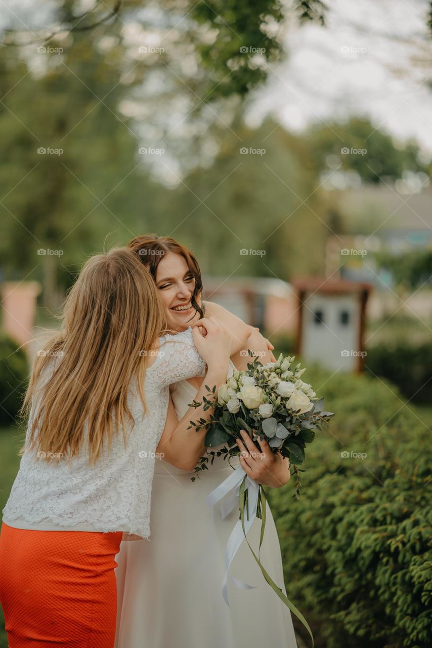 Happy Bride with her friend