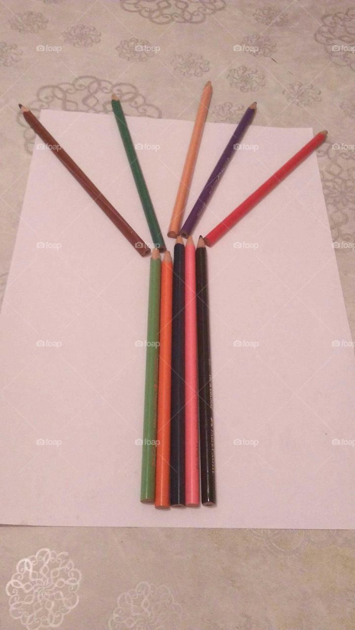 Multicolor pencils made if wood.