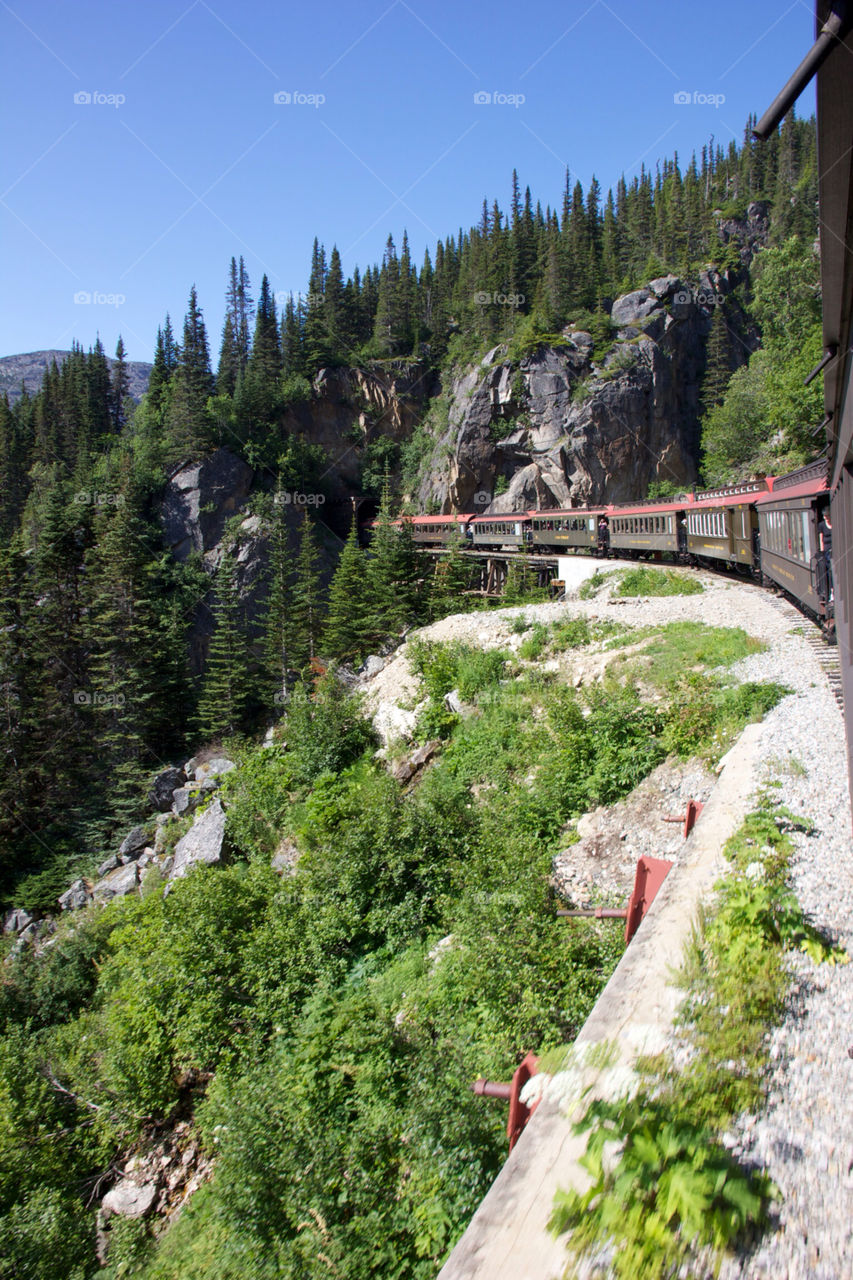 tunnel mountain train gold by framon