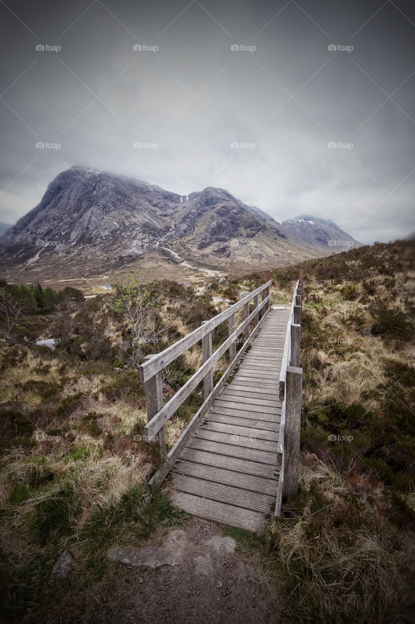 Path over the Devils staircase highlands Scotland 