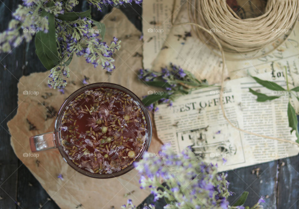 Flowers Tea Flatlay