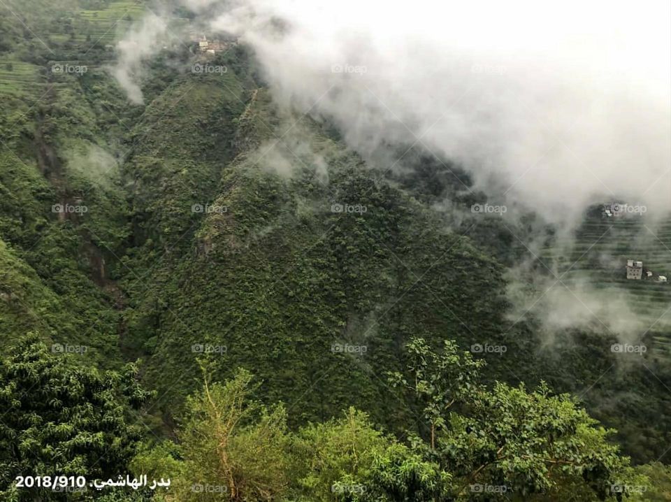 Glory be to God, the magnificent and picturesque view and the natural green trees are a view that is nothing more wonderful than it