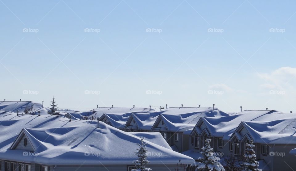Snowing rooftops, beautiful