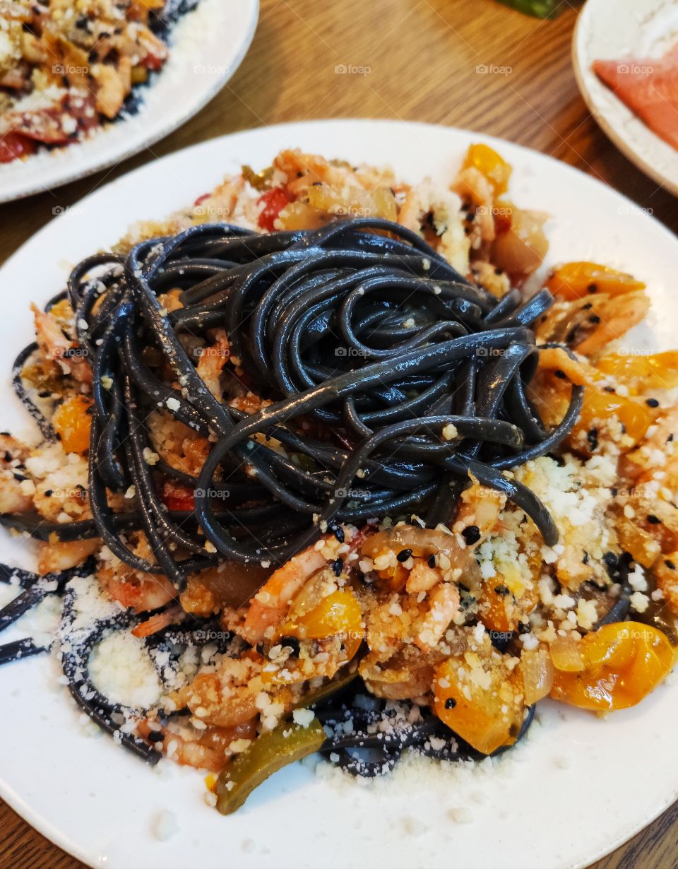 Black Shrimp Spaghetti