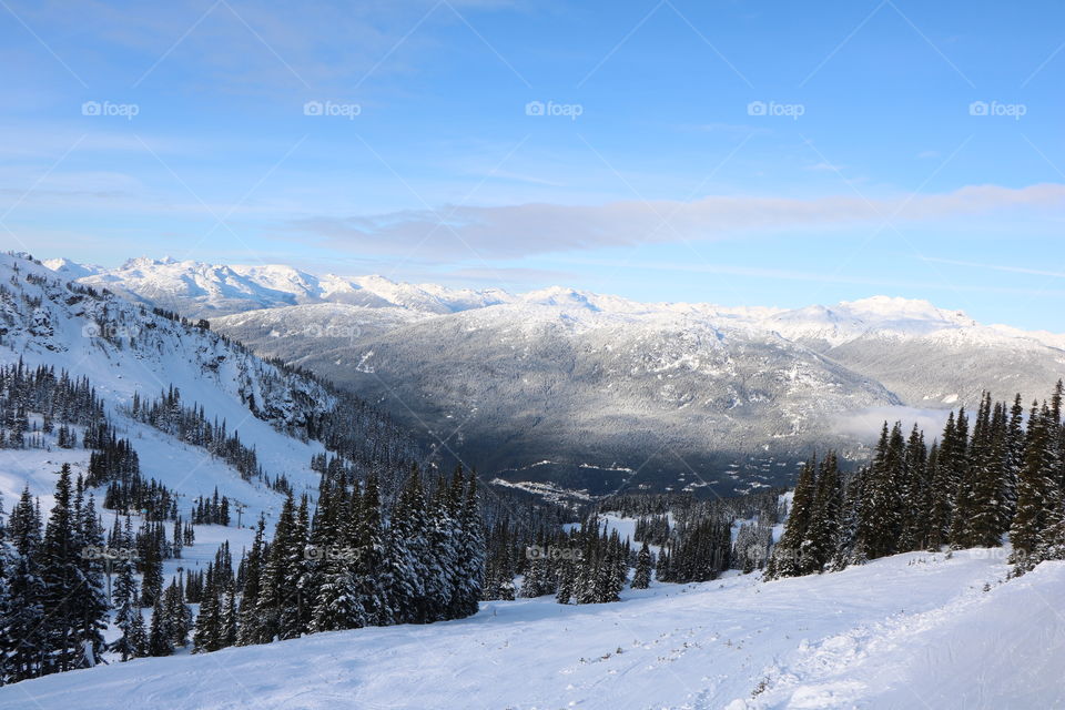 Mountain landscape in wintertime 