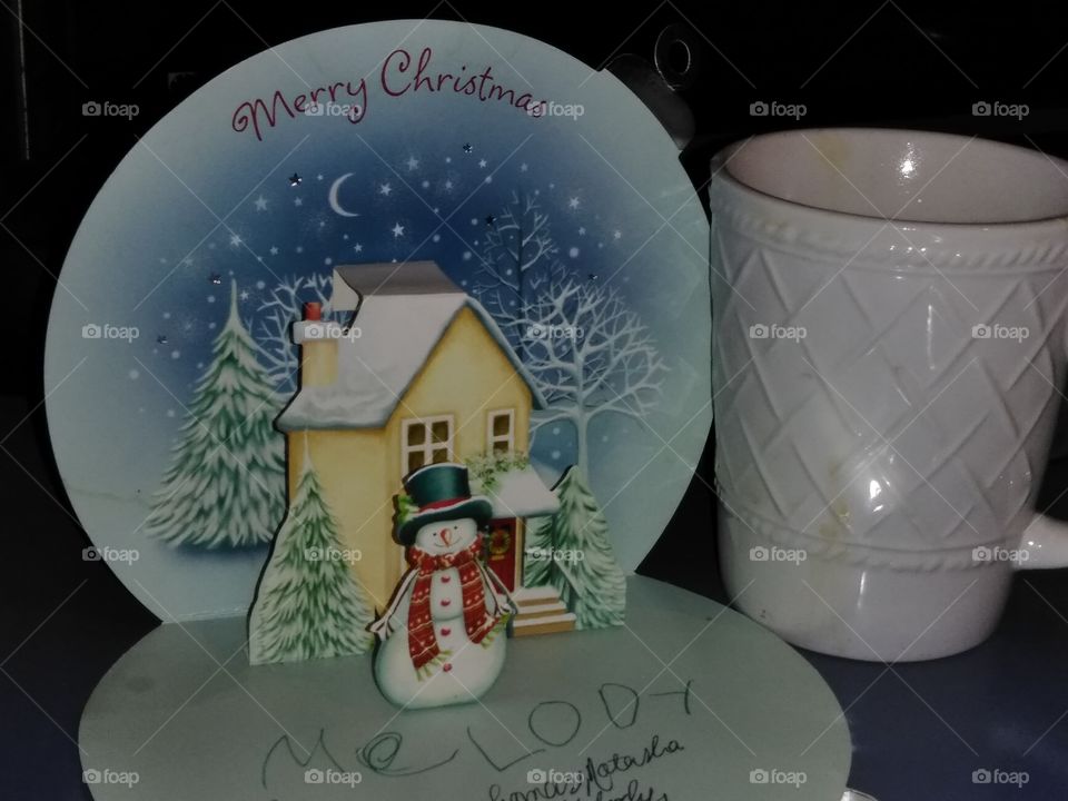 Christmas Card And Coffee