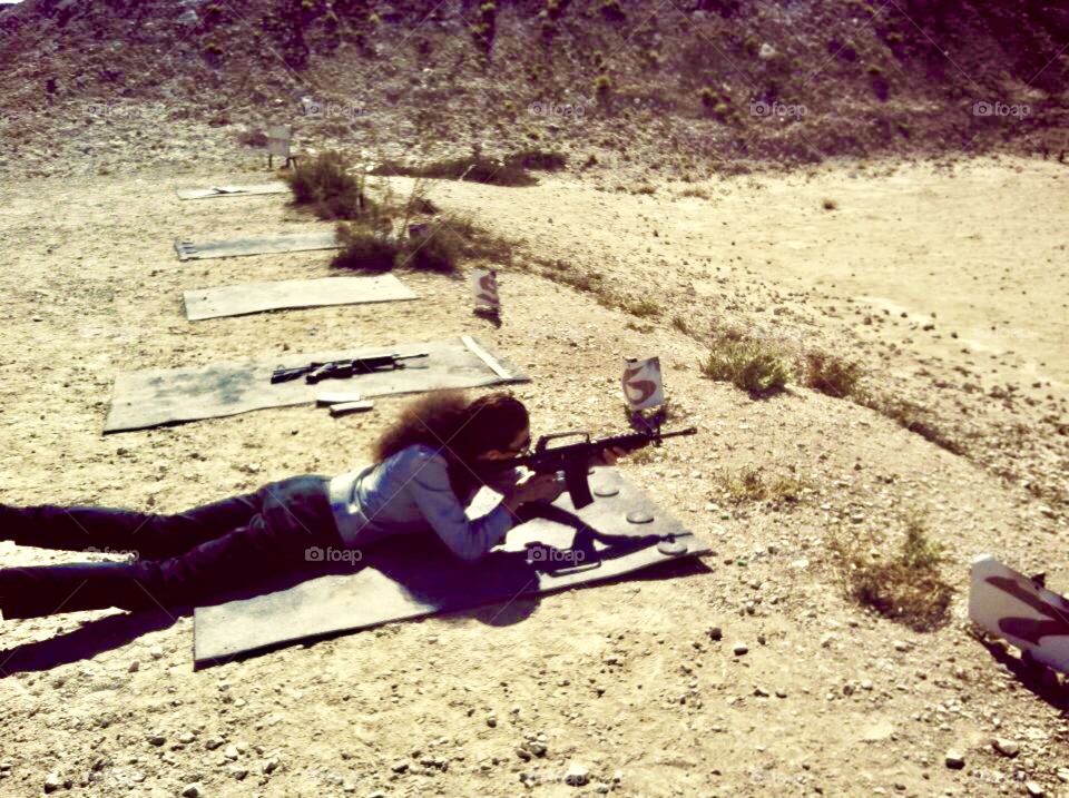Woman in Shooting range
