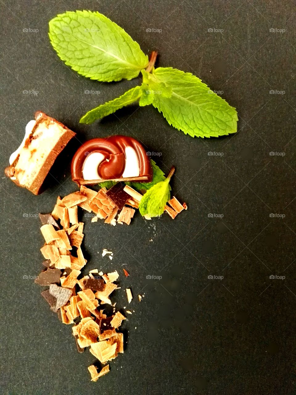 High angle view of a chocolate