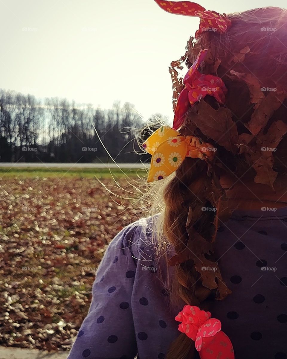 happy childhood is when your hair is full of leaves