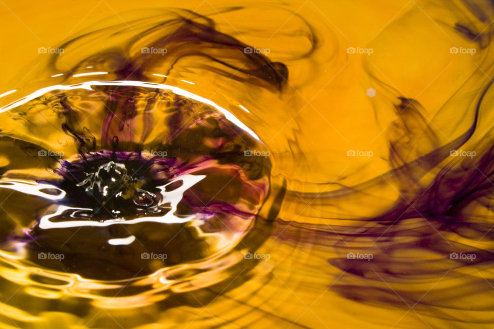 Water Drop - Purple with gold background