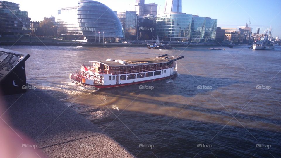 city boat on river