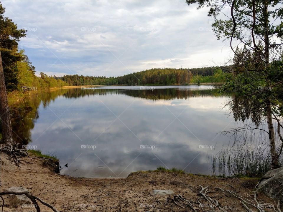 Gullvagnen lake, Kolmården, Östergötland, Sweden