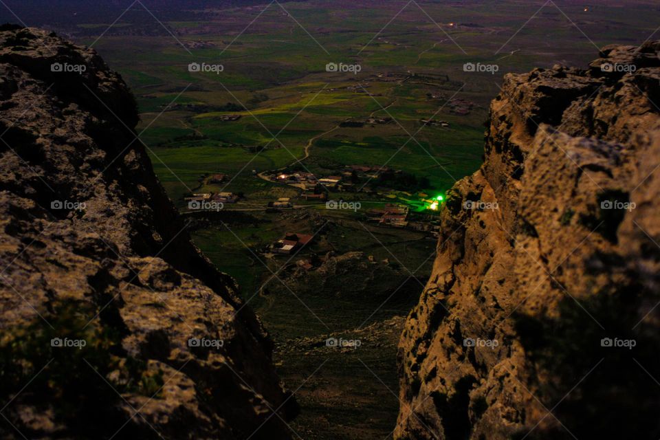 Moon light picture on top of the mountain 