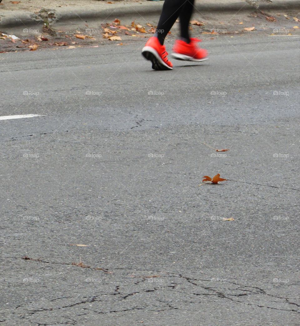 red running shoes race Street by Mark.sarden
