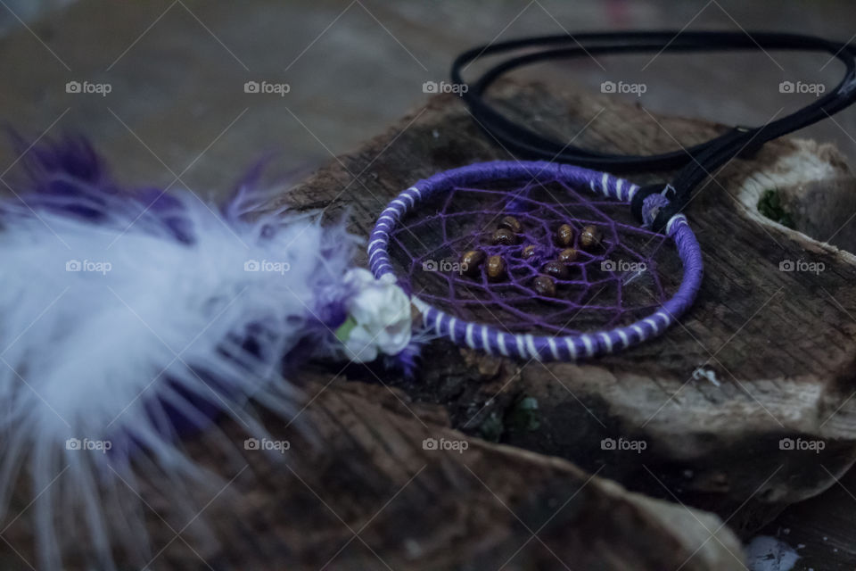 Purple handmade dream catcher