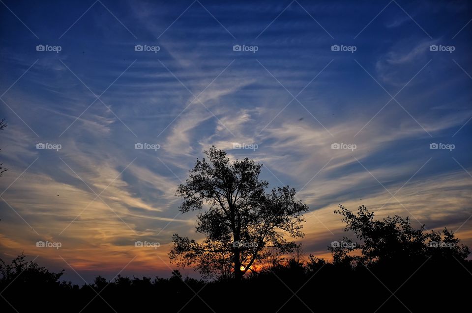 Dramatic sky during sunset