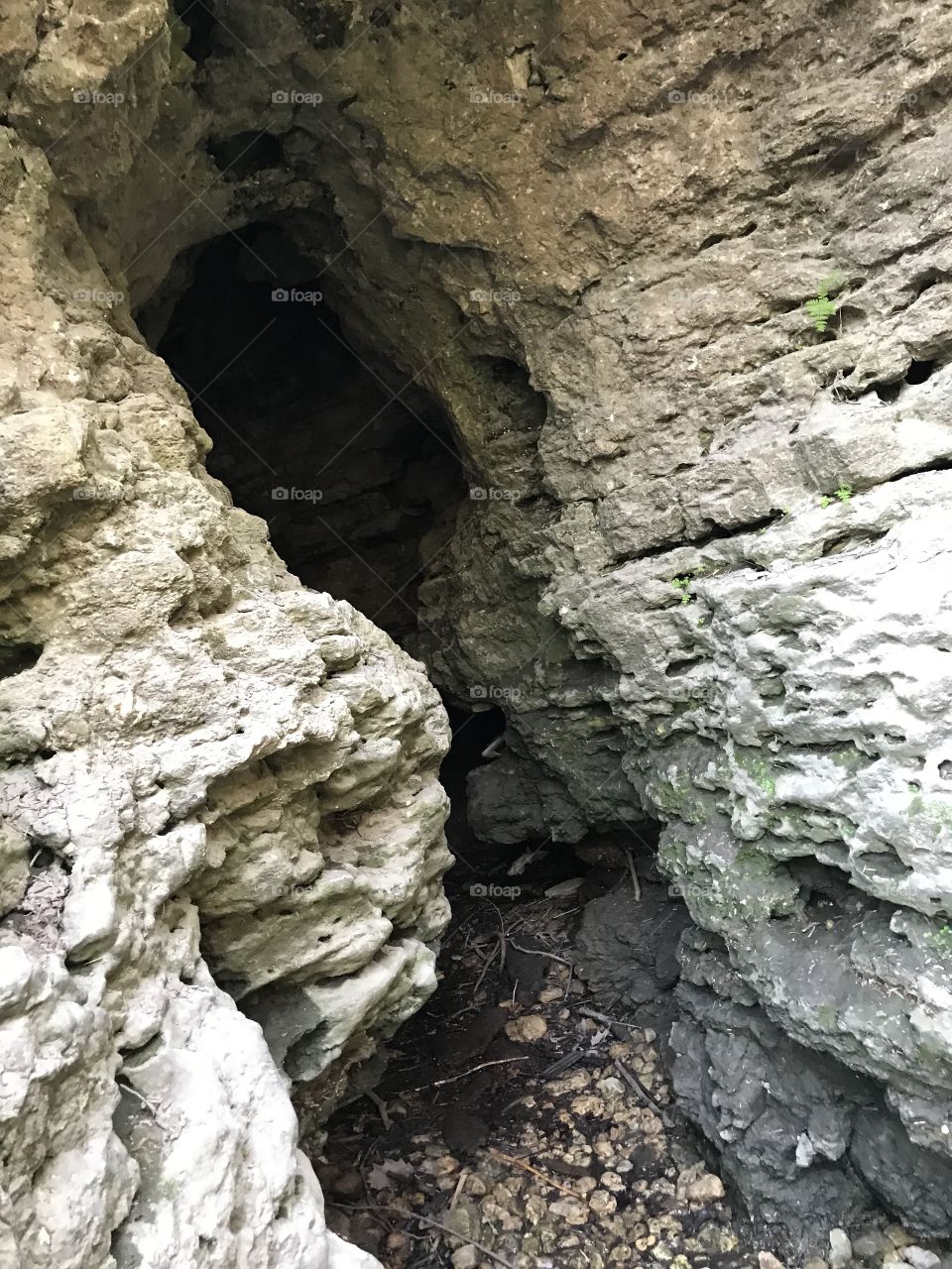 The mouth of one of the larger Indian Caves near Perry Farm and the Kankakee River in Kankakee, IL.