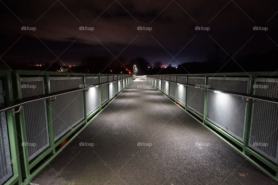 cycle bridge at night