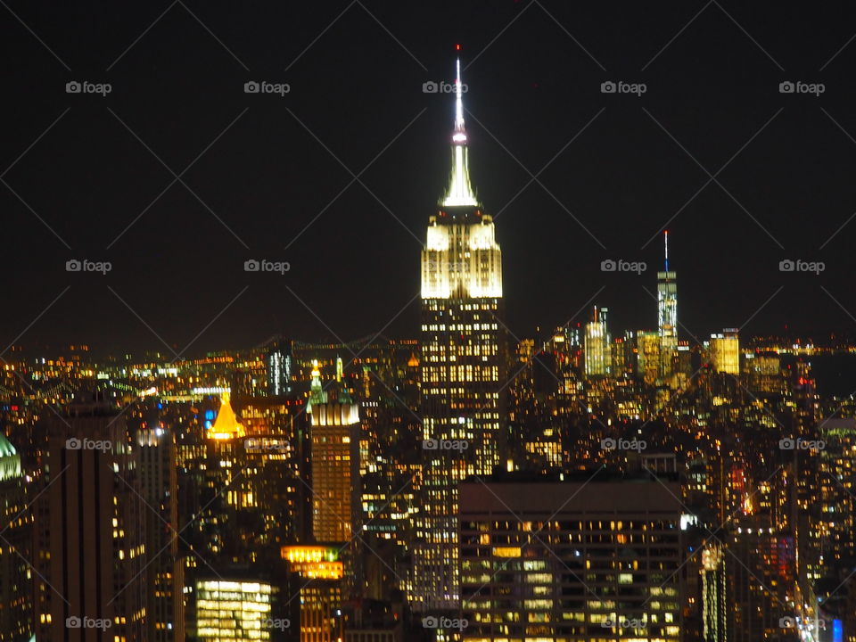 Empire State Building at night, NY, USA