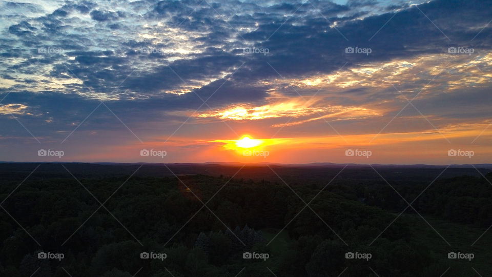 Sunset captured by drone