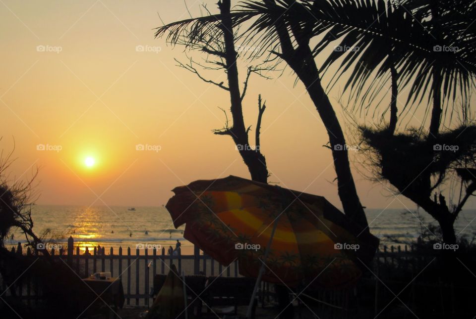 Sunset in India, Goa beaches