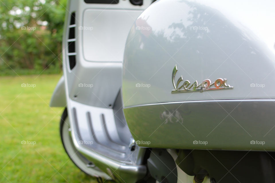 grey vespa motorcycle, italian style