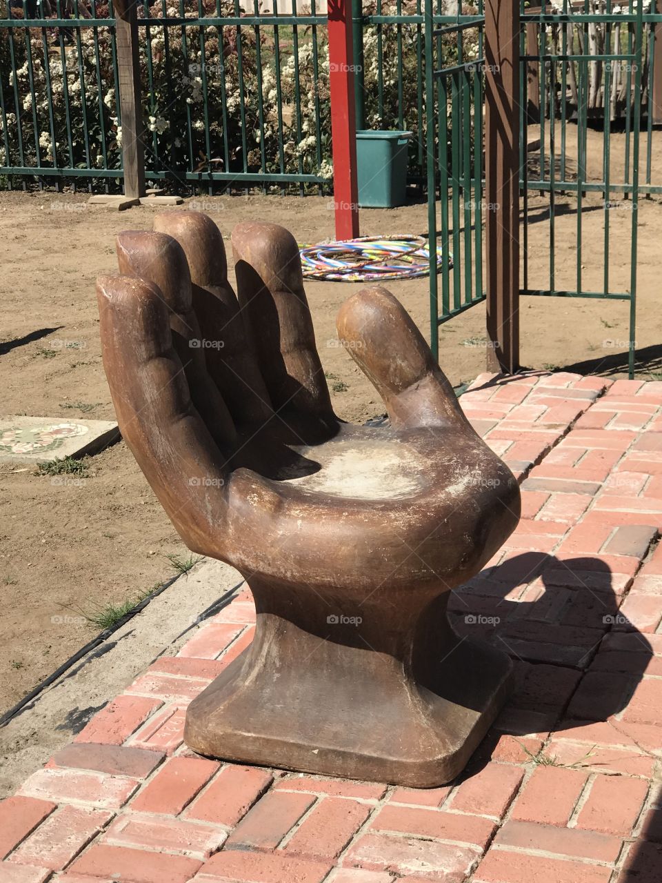 Hand chair sculpture 