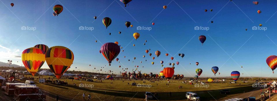 Morning Launch. Albuquerque New Mexico Balloon Festival
