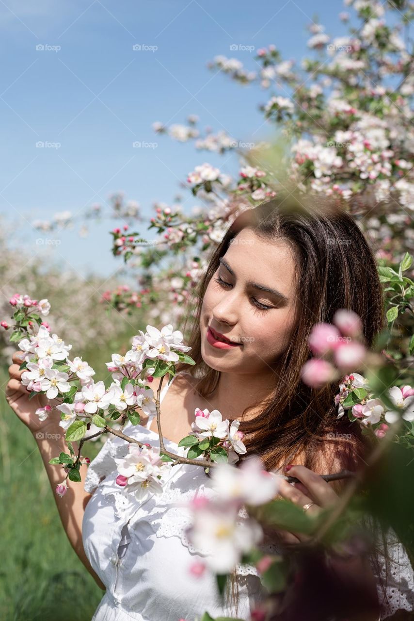 woman in spring