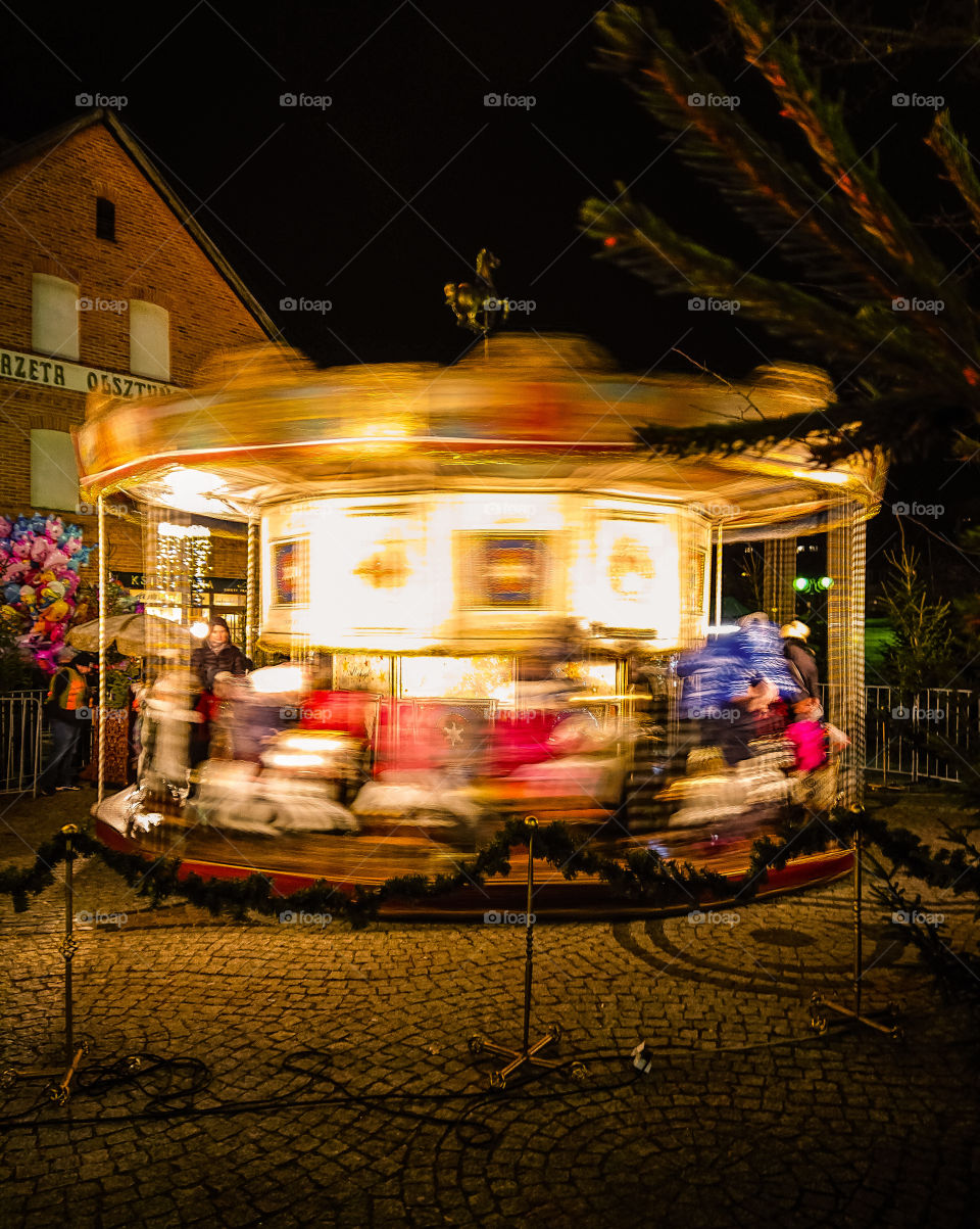 Christmas market. Carousel