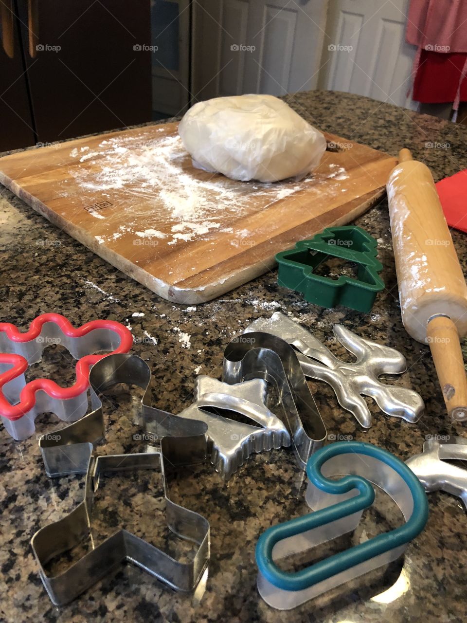 Making sugar cookies Christmas baking 