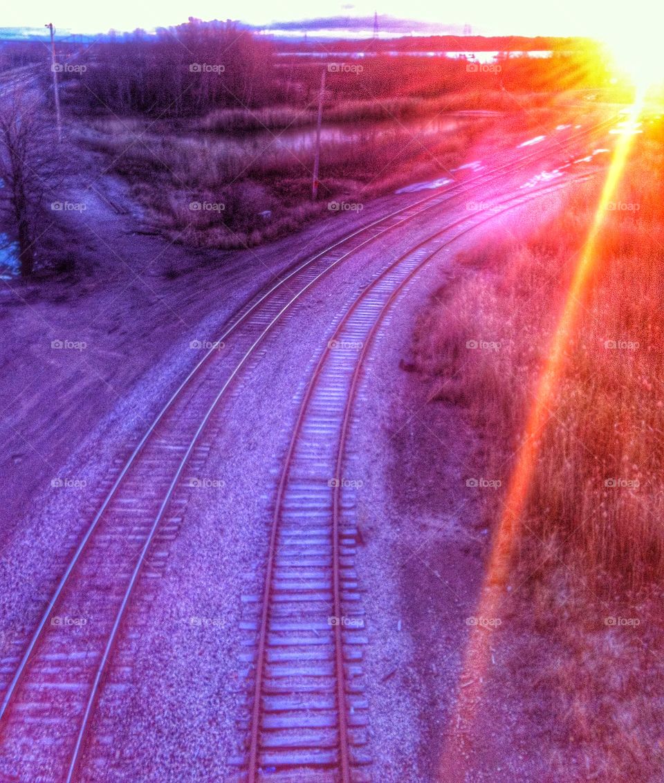 Frosty railroad tracks. Train tracks close to home make a good subject!